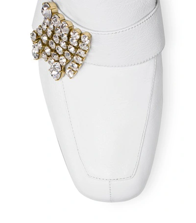 Shop Stuart Weitzman The Irises Loafer In White Textured Leather