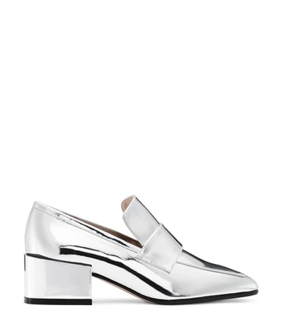 Shop Stuart Weitzman The Sawyer Loafer In Silver Specchio Leather