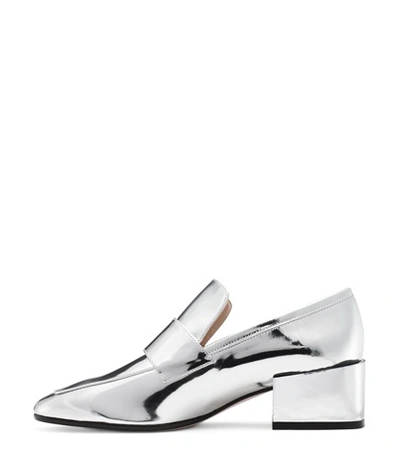 Shop Stuart Weitzman The Sawyer Loafer In Silver Specchio Leather