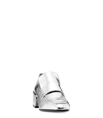 Shop Stuart Weitzman The Sawyer Loafer In Silver Specchio Leather