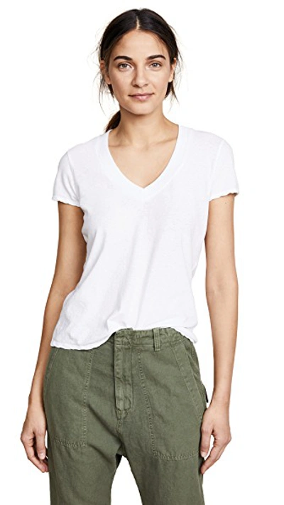Shop James Perse V Neck Tee In White
