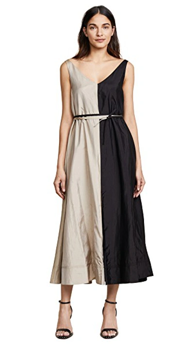 Shop Nina Ricci Parachute Dress In Black/linen