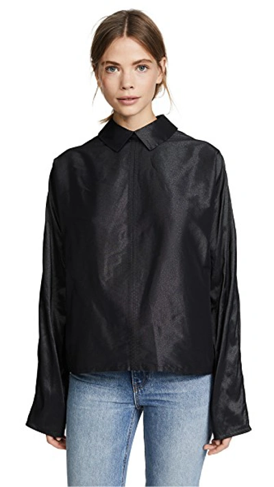 Shop Paskal Collared Shirt With Bow In Black