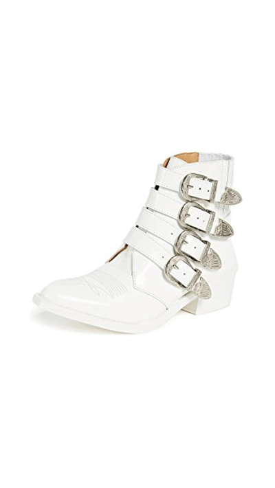 Shop Toga Buckled Booties In White
