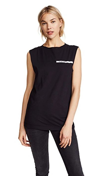 Shop Helmut Lang Raw Edge Muscle Tee In Black/white