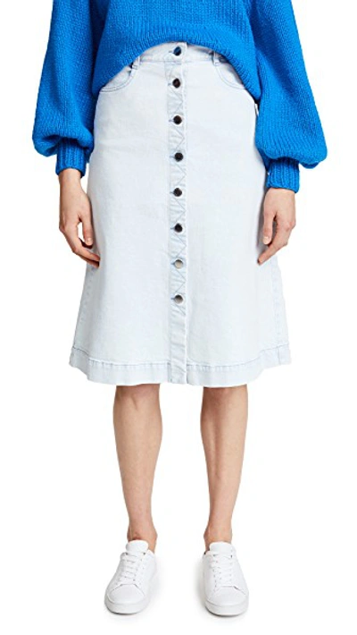 Shop Stella Mccartney Sylvia Denim Skirt In Blue Denim