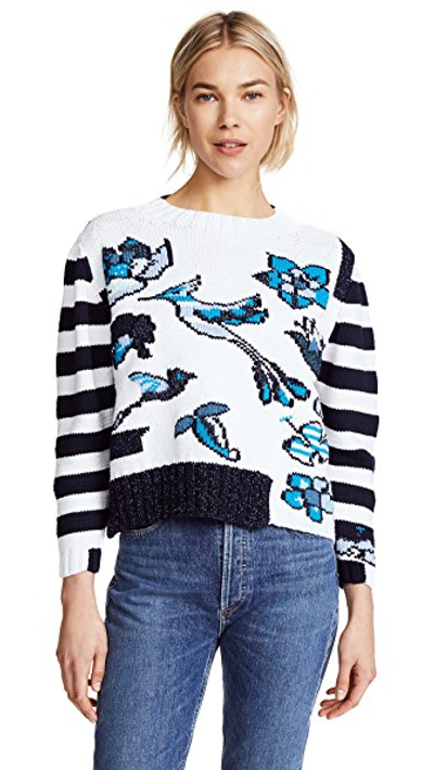 Shop Spencer Vladimir Bluebird Sweater In Ivory Blue