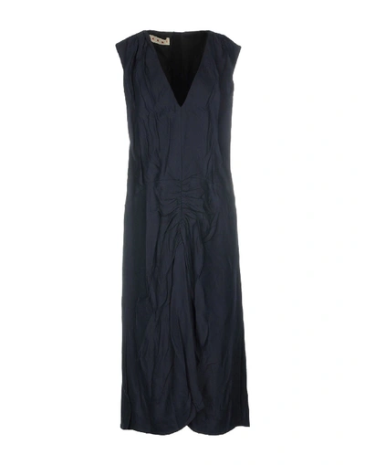 Shop Marni Knee-length Dress In Dark Blue