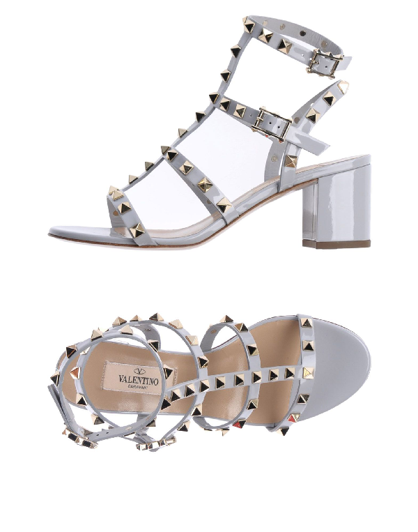 Valentino Garavani Sandals In Light Grey | ModeSens