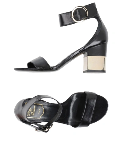 Shop Roger Vivier Woman Sandals Black Size 7.5 Leather