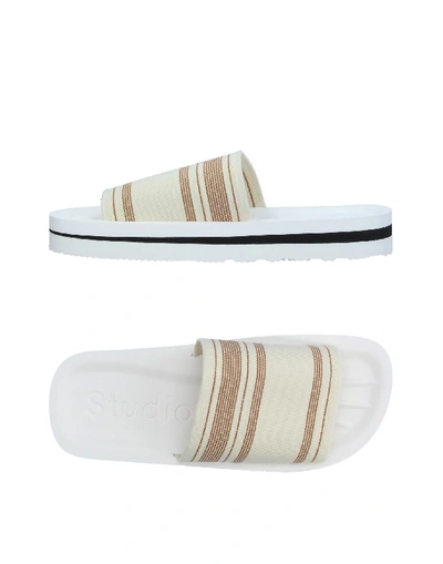 Shop Acne Studios Slides And Slippers In Khaki