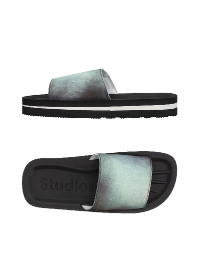 Shop Acne Studios Slides And Slippers In Light Green