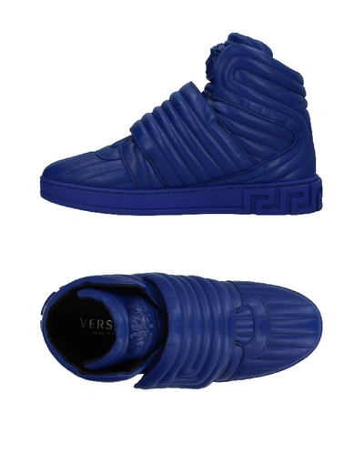 Shop Versace Sneakers In Blue