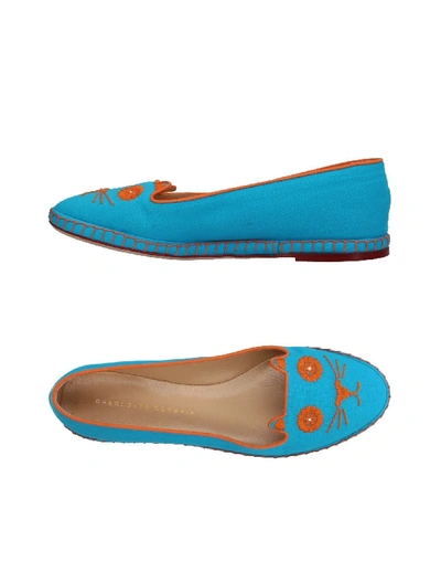 Shop Charlotte Olympia Loafers In Azure