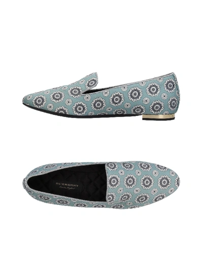 Shop Burberry Loafers In Sky Blue