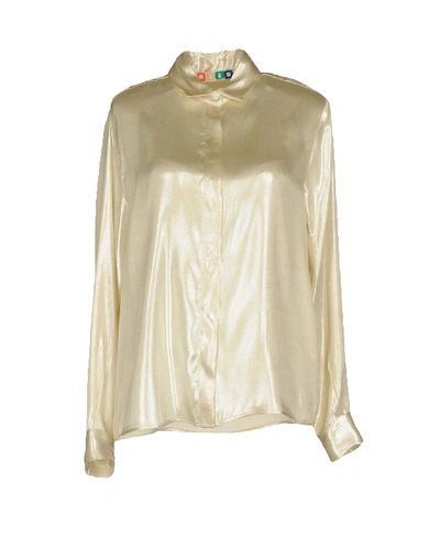 Shop Msgm Solid Color Shirts & Blouses In Beige