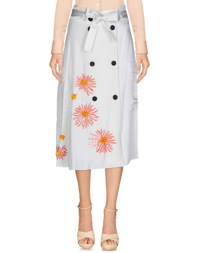 Shop Msgm 3/4 Length Skirts In White