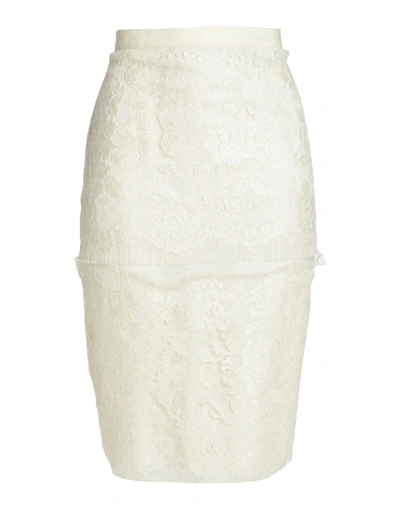 Shop Lanvin Knee Length Skirt In Ivory