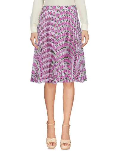 Shop Prada Knee Length Skirt In Light Purple