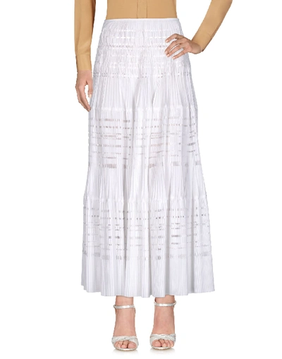Shop Alaïa Long Skirts In White
