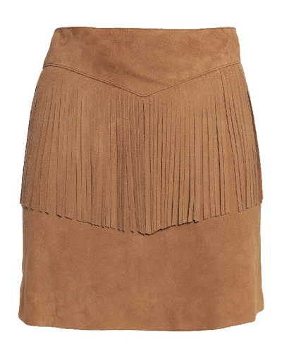 Shop Saint Laurent Mini Skirt In Khaki