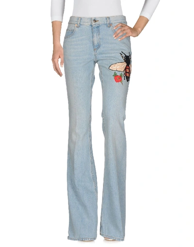 Shop Gucci Denim Pants In Blue