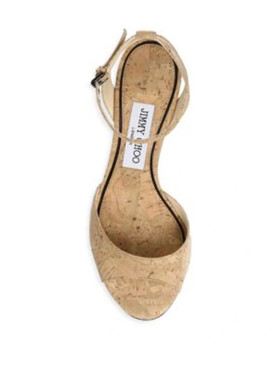 Shop Jimmy Choo Cork Heel Sandals In Nude