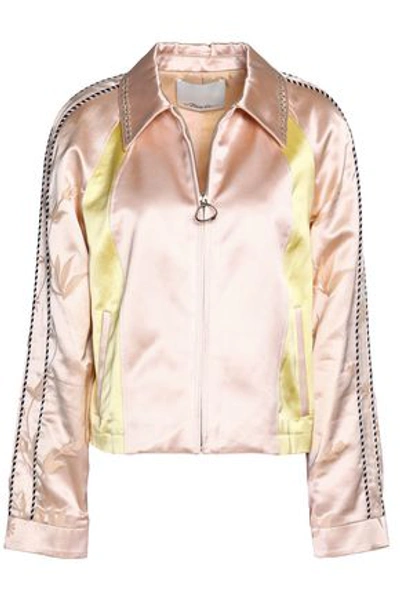 Shop 3.1 Phillip Lim / フィリップ リム Woman Embellished Embroidered Color-block Cotton-blend Satin Jacket Pink