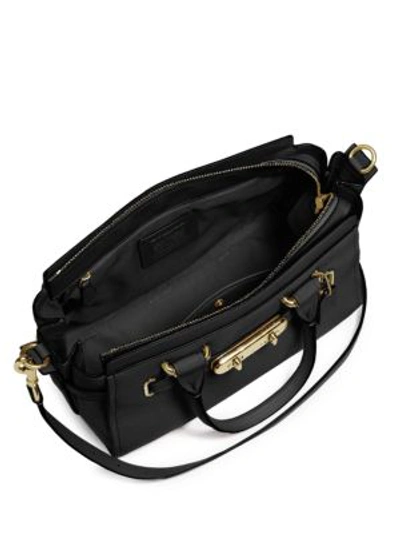 Shop Coach Swagger Leather Satchel In Black