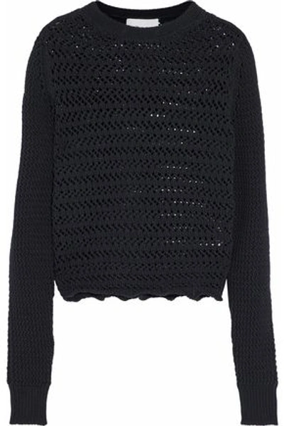 Shop 3.1 Phillip Lim / フィリップ リム Woman Crochet-knit Cotton-blend Sweater Black