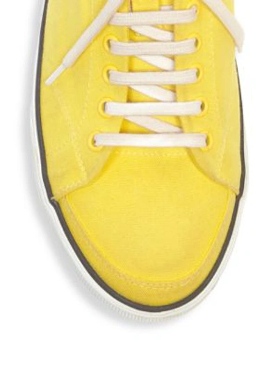 Shop Balenciaga Canvas Logo Sole Sneakers In Jaune