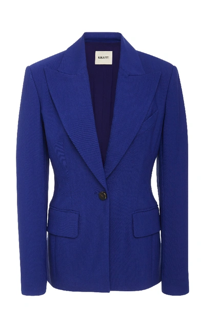 Shop Khaite Sofia Classic Twill Blazer In Blue