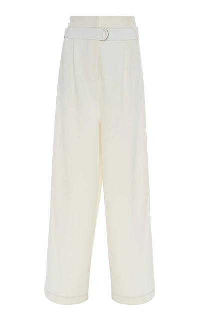 Shop Tibi Stella Pleated Pant With Belt In White