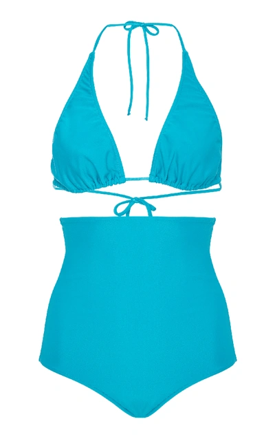 Shop Adriana Degreas Le Fleur Hot Pants Bikini In Blue