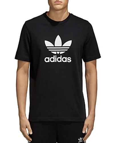 Shop Adidas Originals Trefoil Logo Short Sleeve Tee In Black