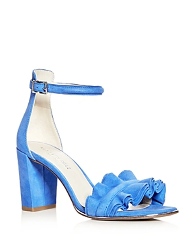 Shop Kenneth Cole Women's Langley Suede Ankle Strap High Heel Sandals In Cerulean