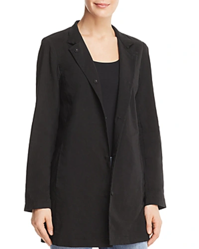 Shop Eileen Fisher Snap-front Long Jacket - 100% Exclusive In Black
