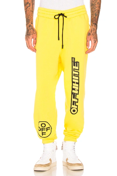 Shop Off-white Off Sweatpants In Yellow