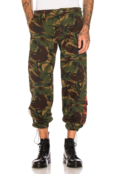 Shop Off-white Chino Work Pants In Green,abstract