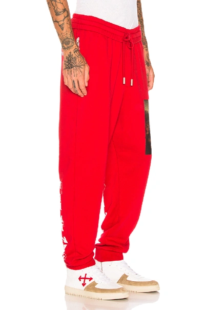 Shop Off-white Monalisa Sweatpants In Red
