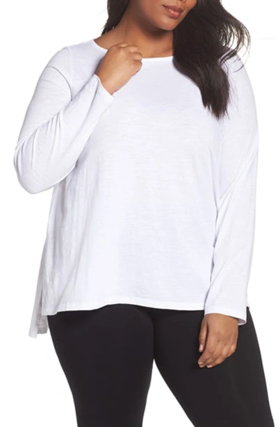 Shop Eileen Fisher Organic Cotton Jersey Top In White