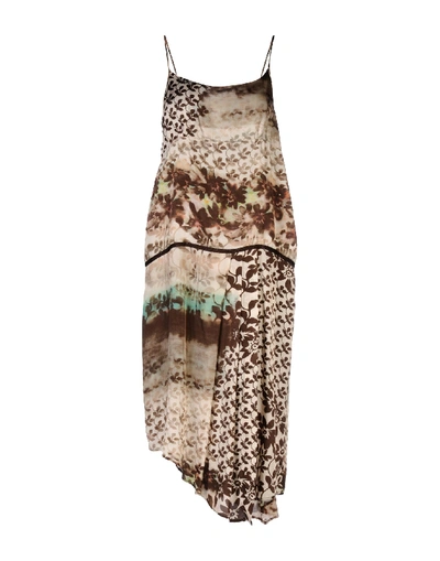 Shop Manila Grace Knee-length Dress In Beige