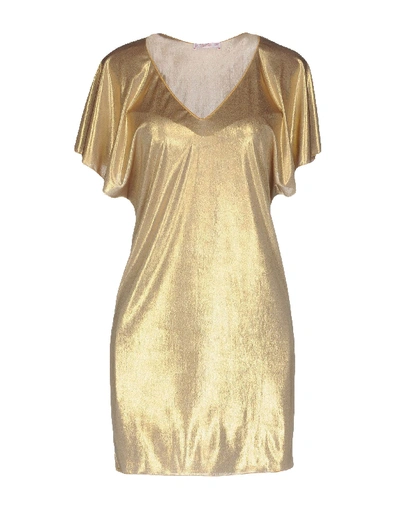 Shop Pin Up Stars Short Dress In Gold