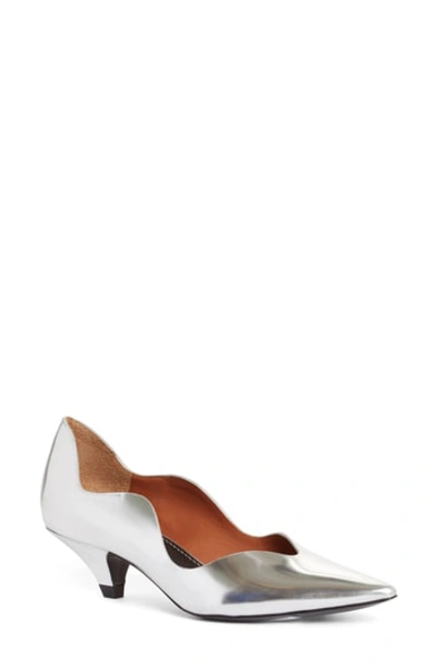 Shop Proenza Schouler Wave Pointy Toe Pump In Silver