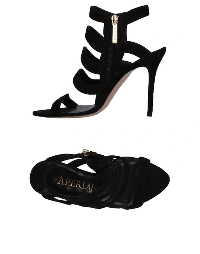 Shop Aperlai Sandals In Black