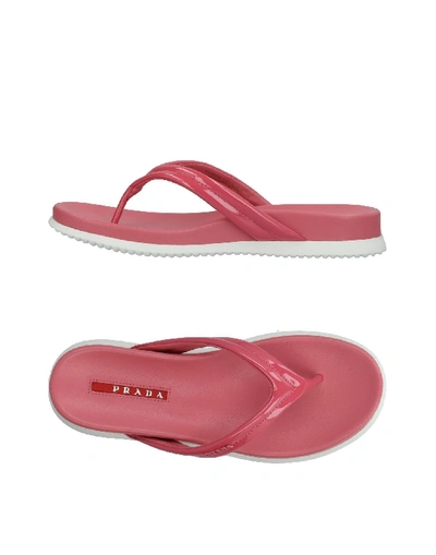 Shop Prada Toe Strap Sandals In Pastel Pink