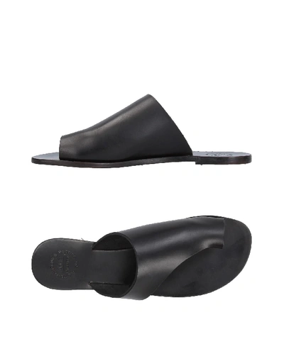 Shop Atp Atelier Toe Strap Sandals In Black