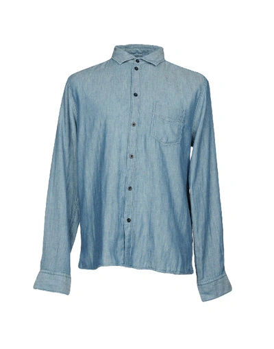Shop Albam Solid Color Shirt In Blue