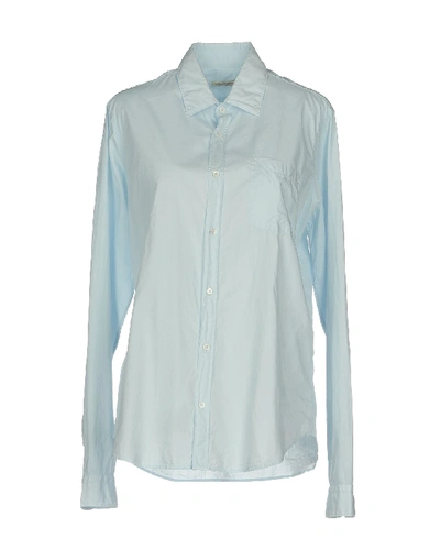 Shop Robert Friedman Solid Color Shirts & Blouses In Sky Blue