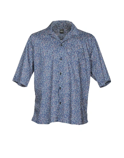 Shop Albam Patterned Shirt In Dark Blue